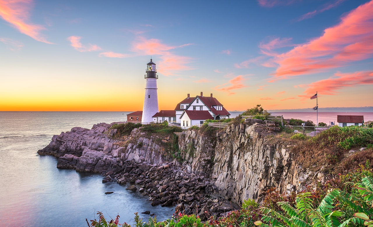 Portland, Maine, USA at Portland Head Light.