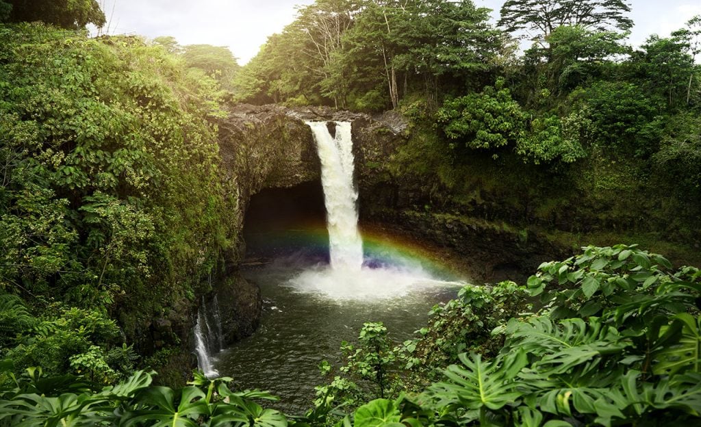 Rainbow Falls in Hawaii