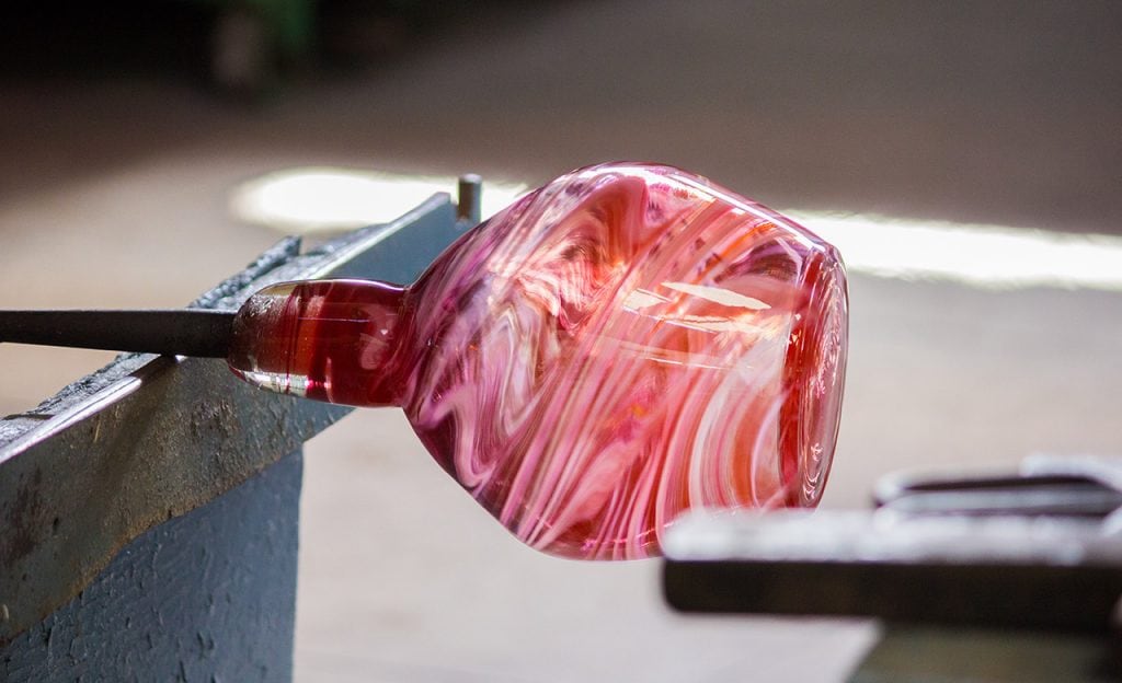 Italian glass being blown