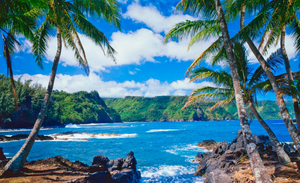 Rocky coastline of Maui, Hawaii