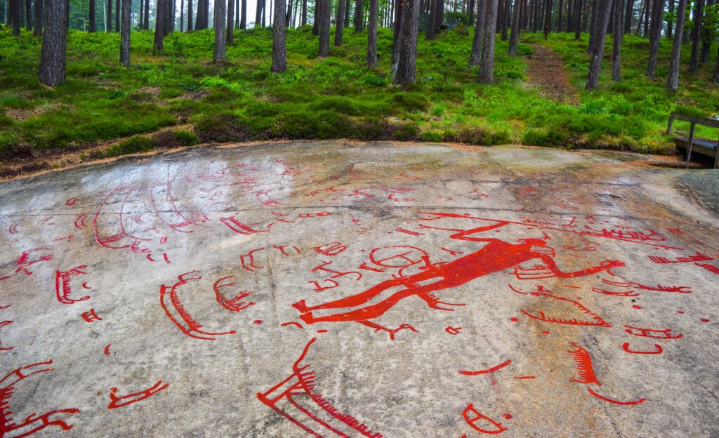 Rock carvings from the Bronze Age in Tanum, Sweden.