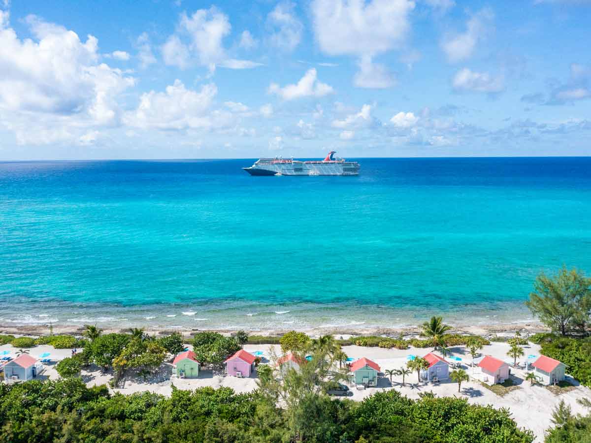 carnival cruise cruise ship off the coast of the bahamas