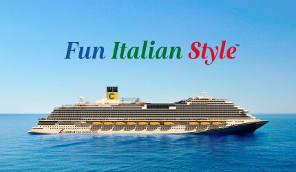carnival venezia sailing at sea with the fun italian style logo