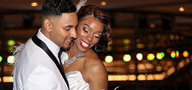 husband and wife dancing closely