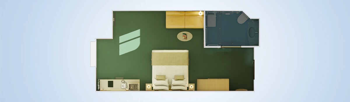 Carnival Magic Cloud 9 Spa Ocean View (Walkway View) Stateroom Floorplan