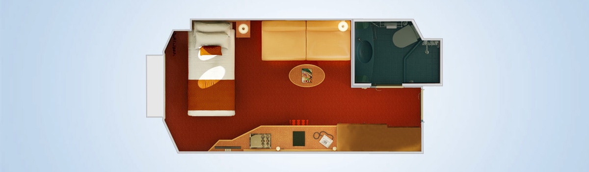 Carnival Magic Interior Upper/Lower (Porthole) Stateroom Floorplan
