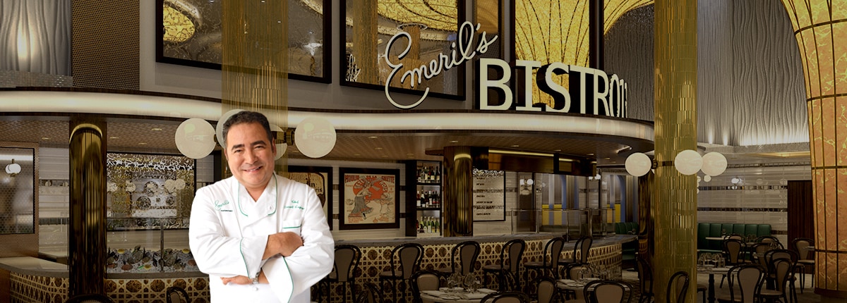 emeril lagasse standing in front of emeril's bistro 1396 